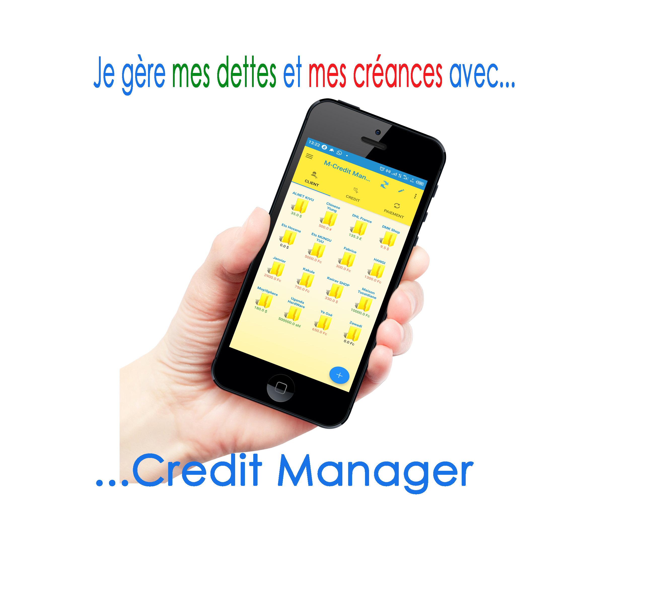 Aperçu de l'application mobile Credit Manager